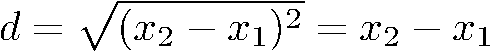 1d distance formula