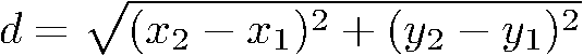 2d distance formula