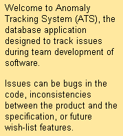 ATS: Anomoly Tracking System