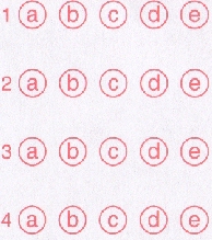 Scantron sheet - detail